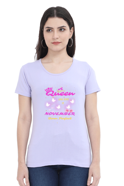 This Queen is Born in November Premium Cotton T-shirt