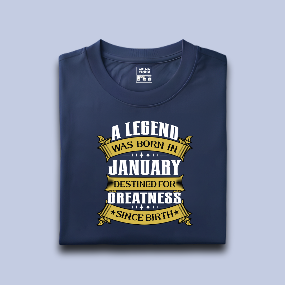 A Legend Was Born in January - Premium Cotton T-shirt