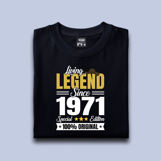 Living Legend Since 1971 Unisex Premium Cotton Birthday T-shirt