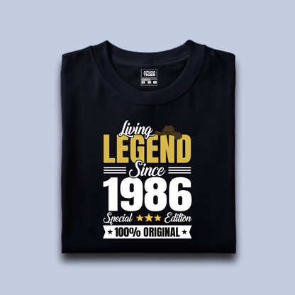 Living Legend Since 1986 Premium Cotton Birthday T-Shirt