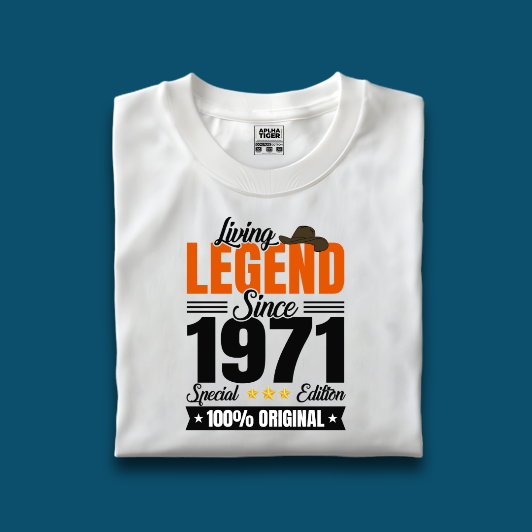 Living Legend Since 1971 Unisex Premium Cotton Birthday T-shirt