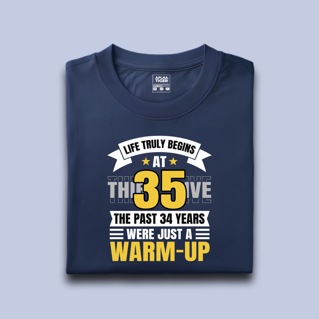 Life Truly Begins at 35 Premium Cotton Birthday T-shirt