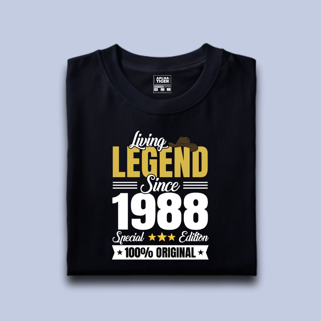 Living Legend Since 1988 Premium Cotton Birthday T-shirt