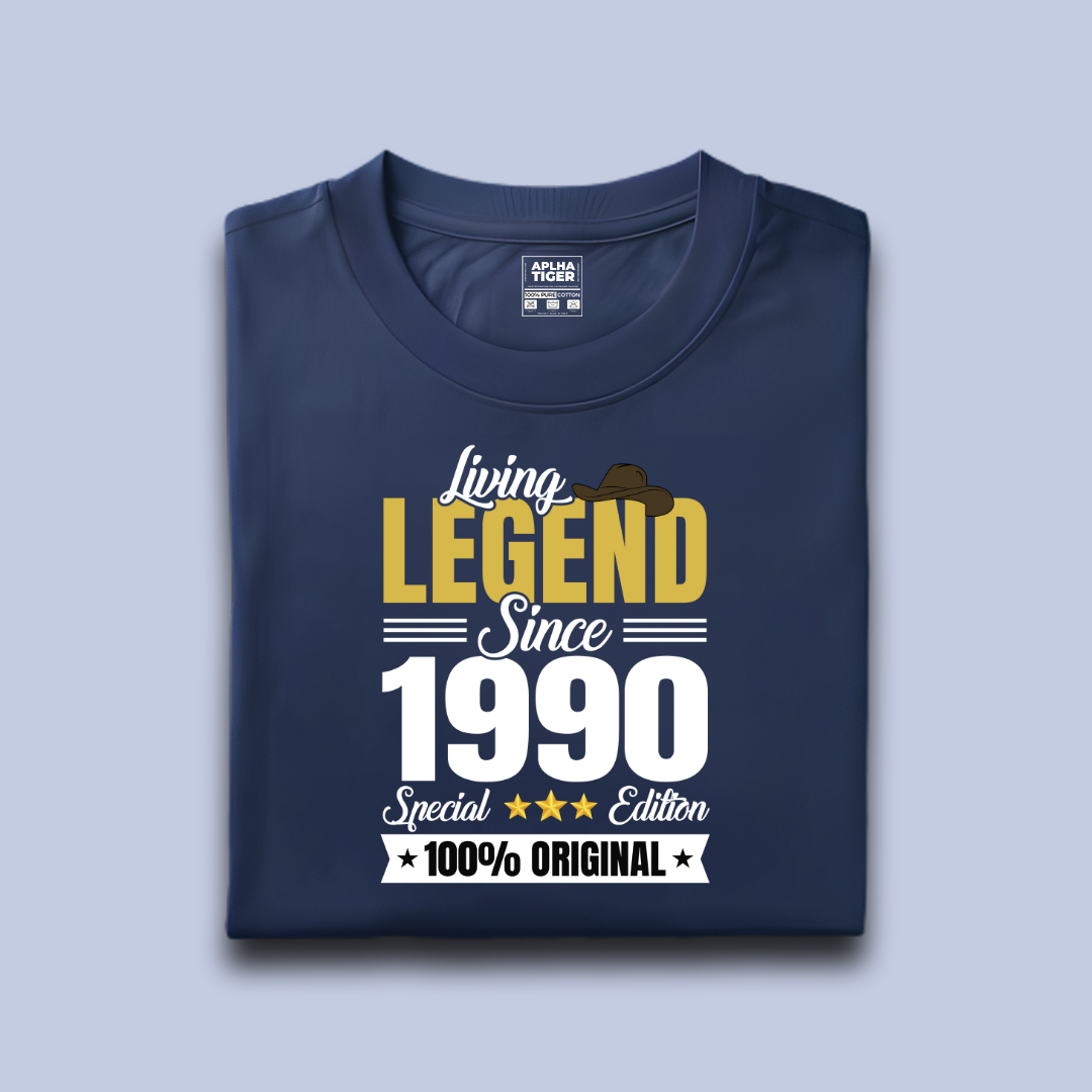 Living Legend Since 1990 Premium Cotton Birthday T-shirt