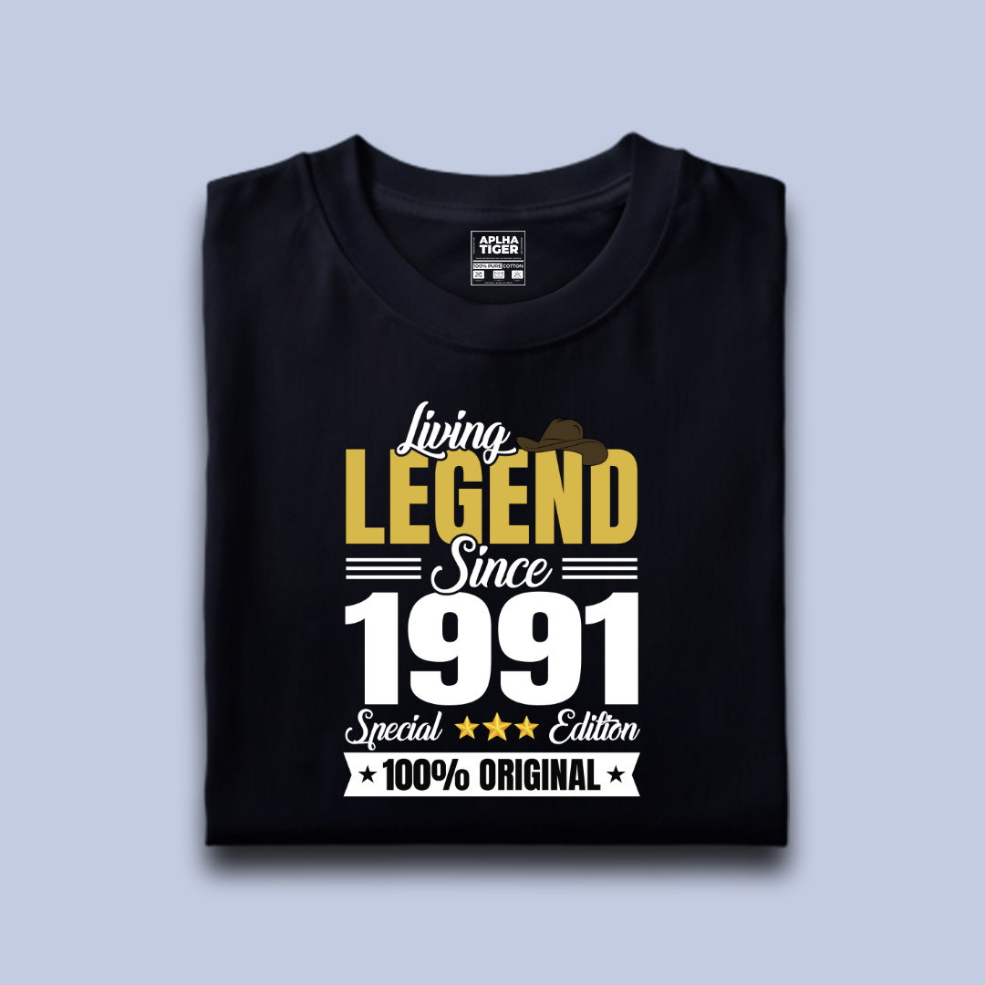 Living Legend Since 1991 Premium Cotton Birthday T-shirt