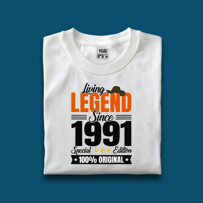 Living Legend Since 1991 Premium Cotton Birthday T-shirt