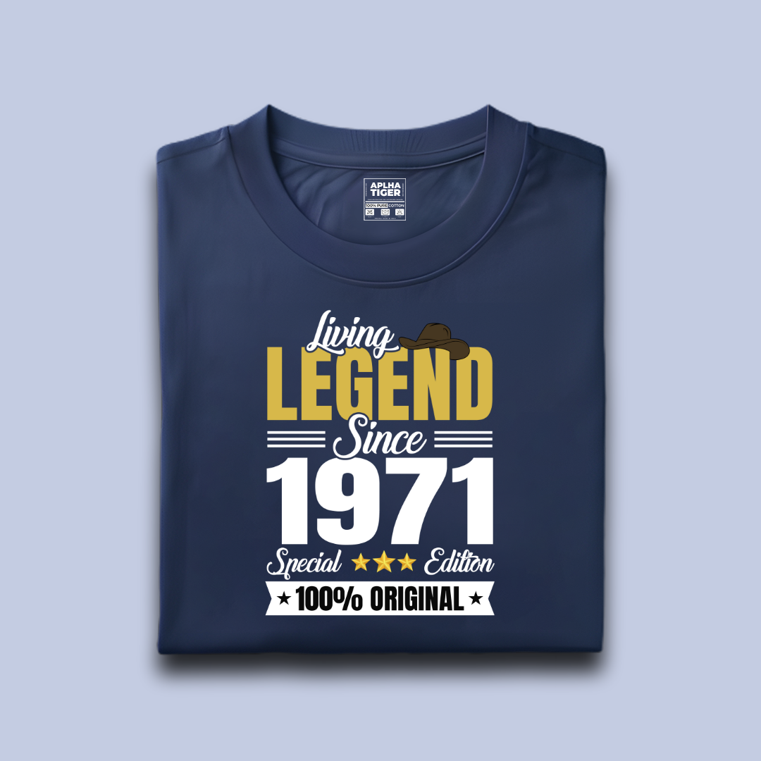 Living Legend Since 1971 Unisex Premium Cotton Birthday T-shirt