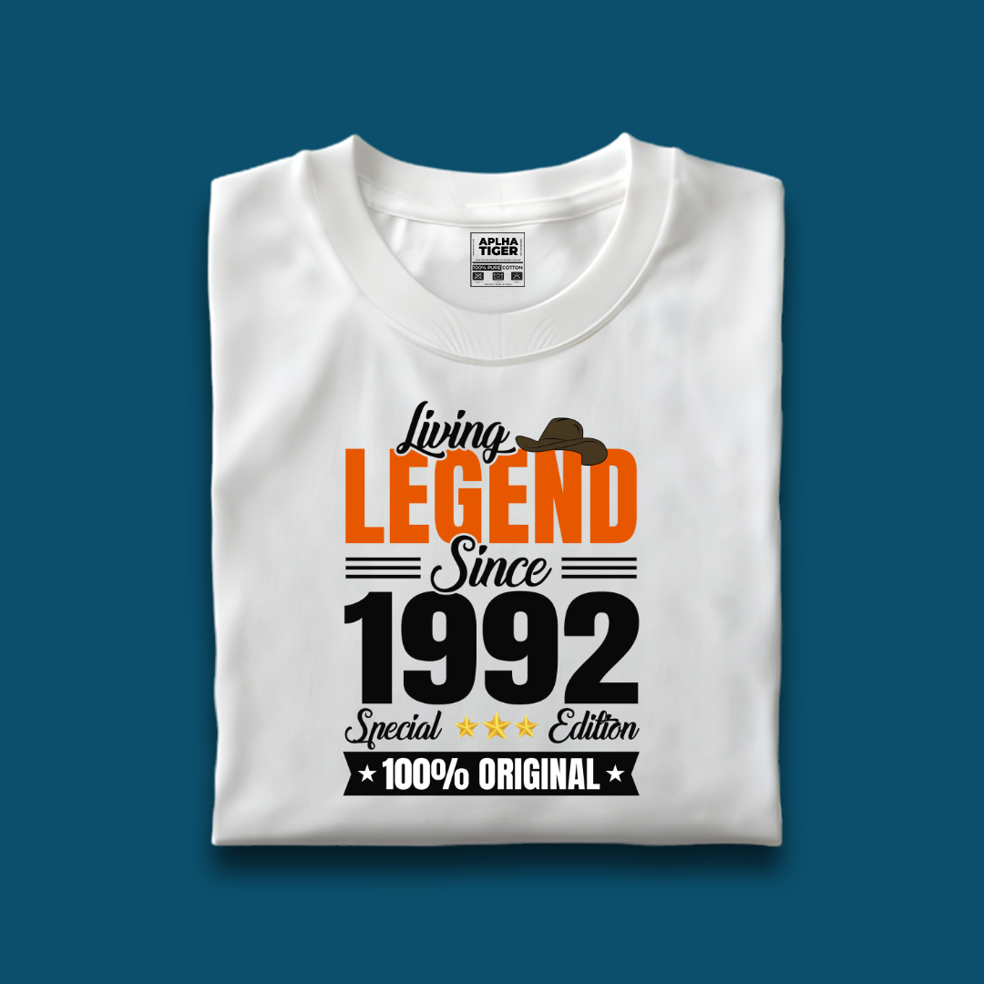 Living Legend Since 1992 Premium Cotton Birthday T-shirt