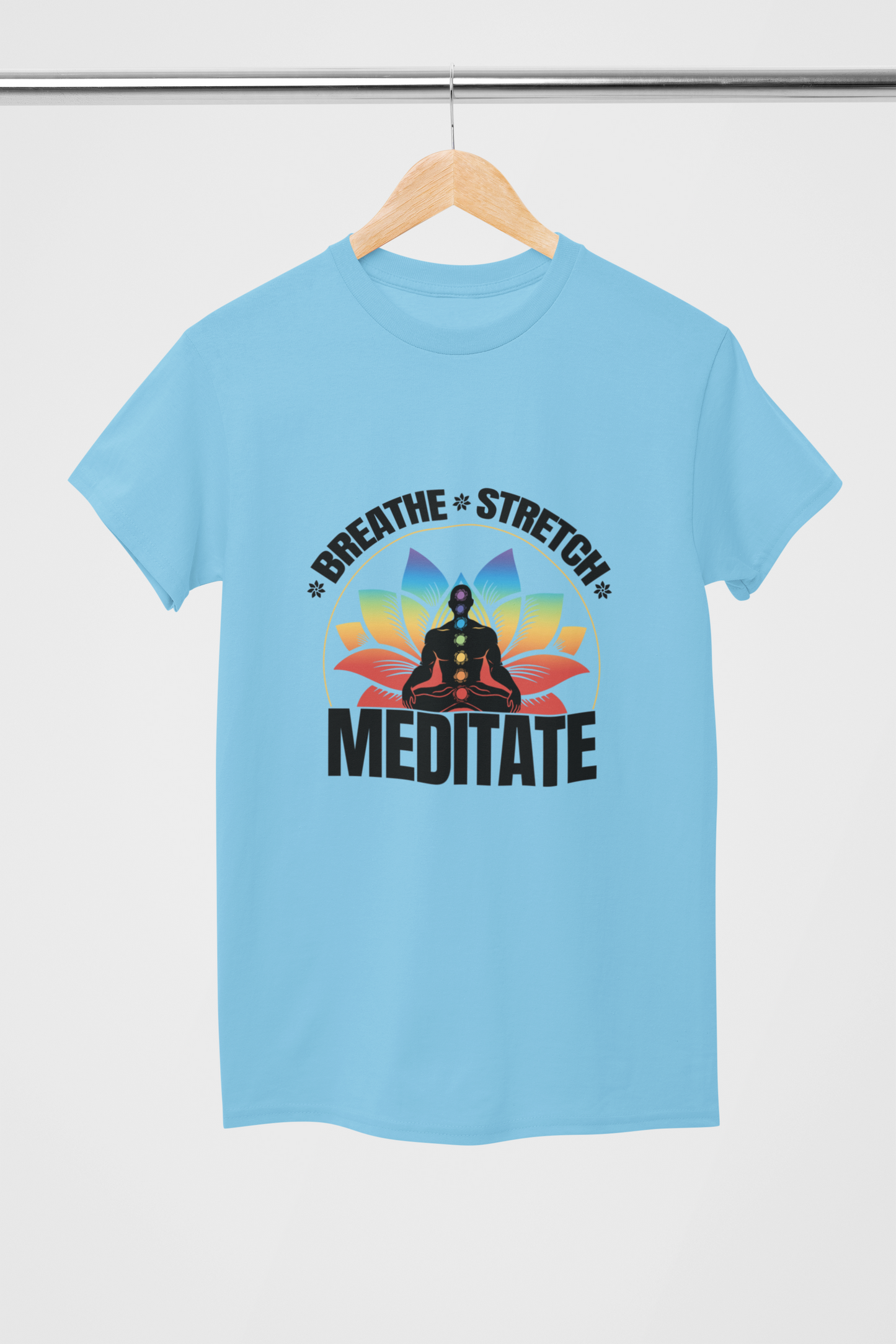 Breathe Stretch Meditate Regular Unisex Premium Yoga T-shirt