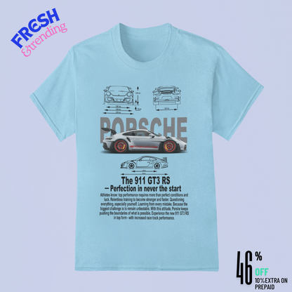🏁 Porsche 911 GT3 RS Blueprint T-Shirt – Premium Cotton for Racing Enthusiasts 🚗