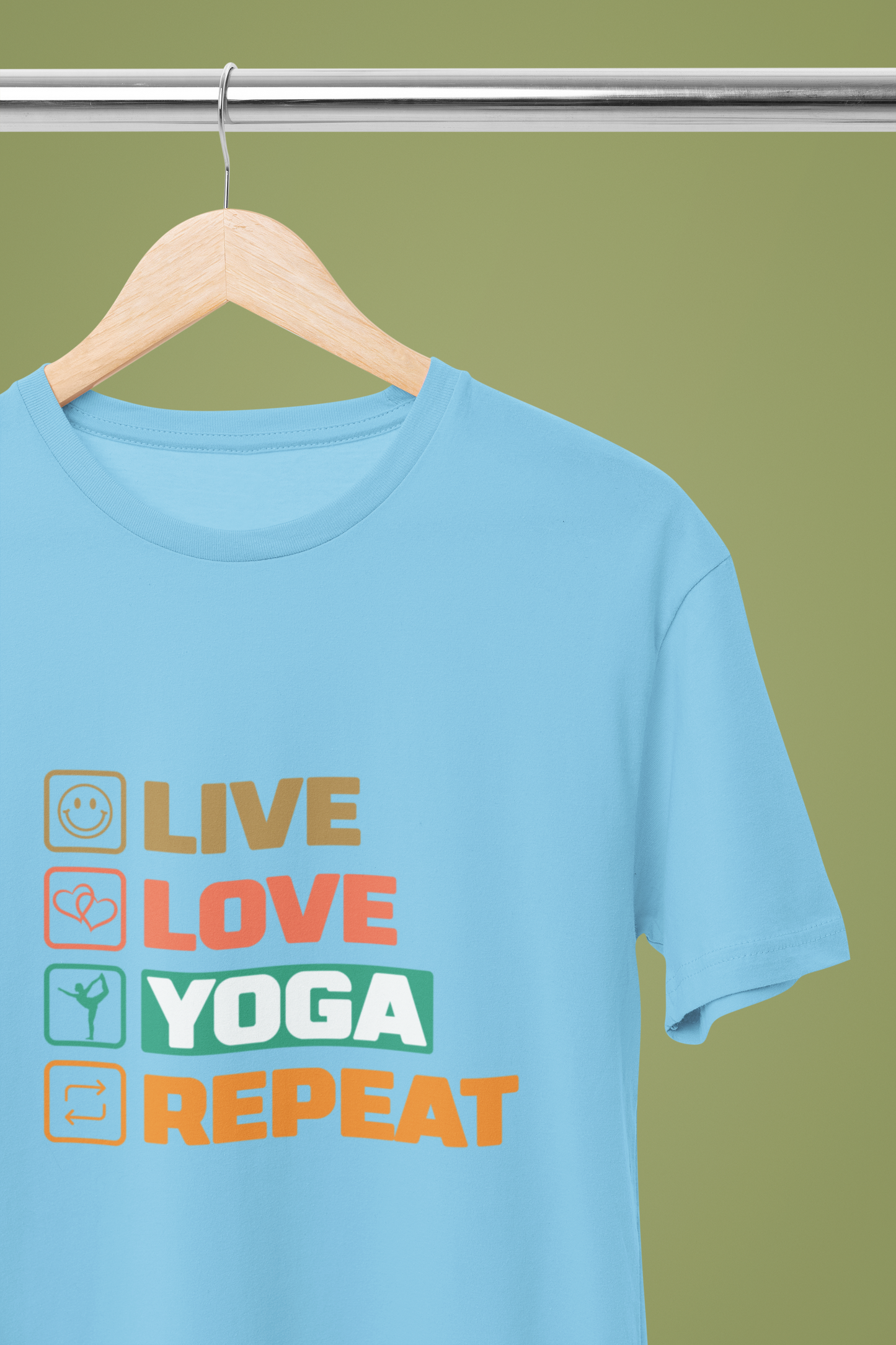 Live Love Yoga Repeat Regula Unisex Yoga T-Shirt