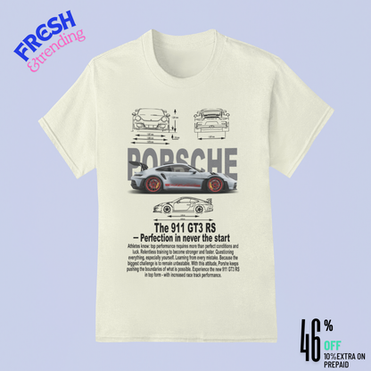 🏁 Porsche 911 GT3 RS Blueprint T-Shirt – Premium Cotton for Racing Enthusiasts 🚗