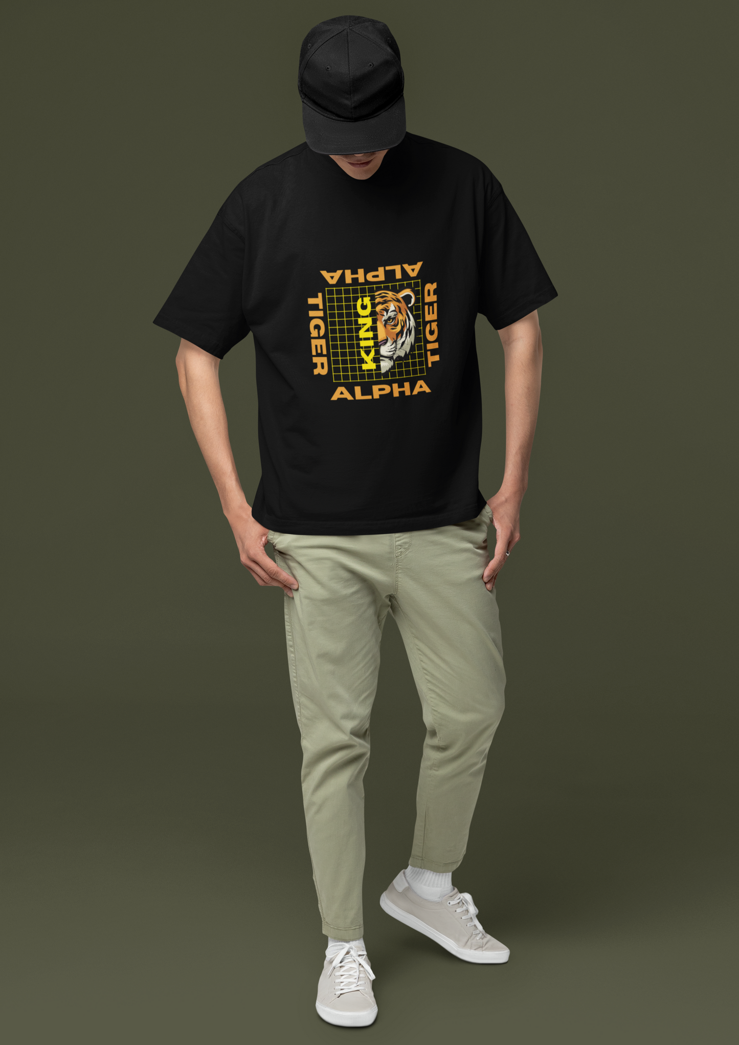 King Alpha Tiger Oversized Premium Classic T-shirt