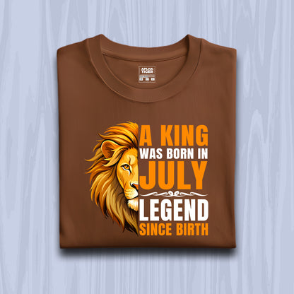 King Was Born in July Premium Cotton T-Shirt