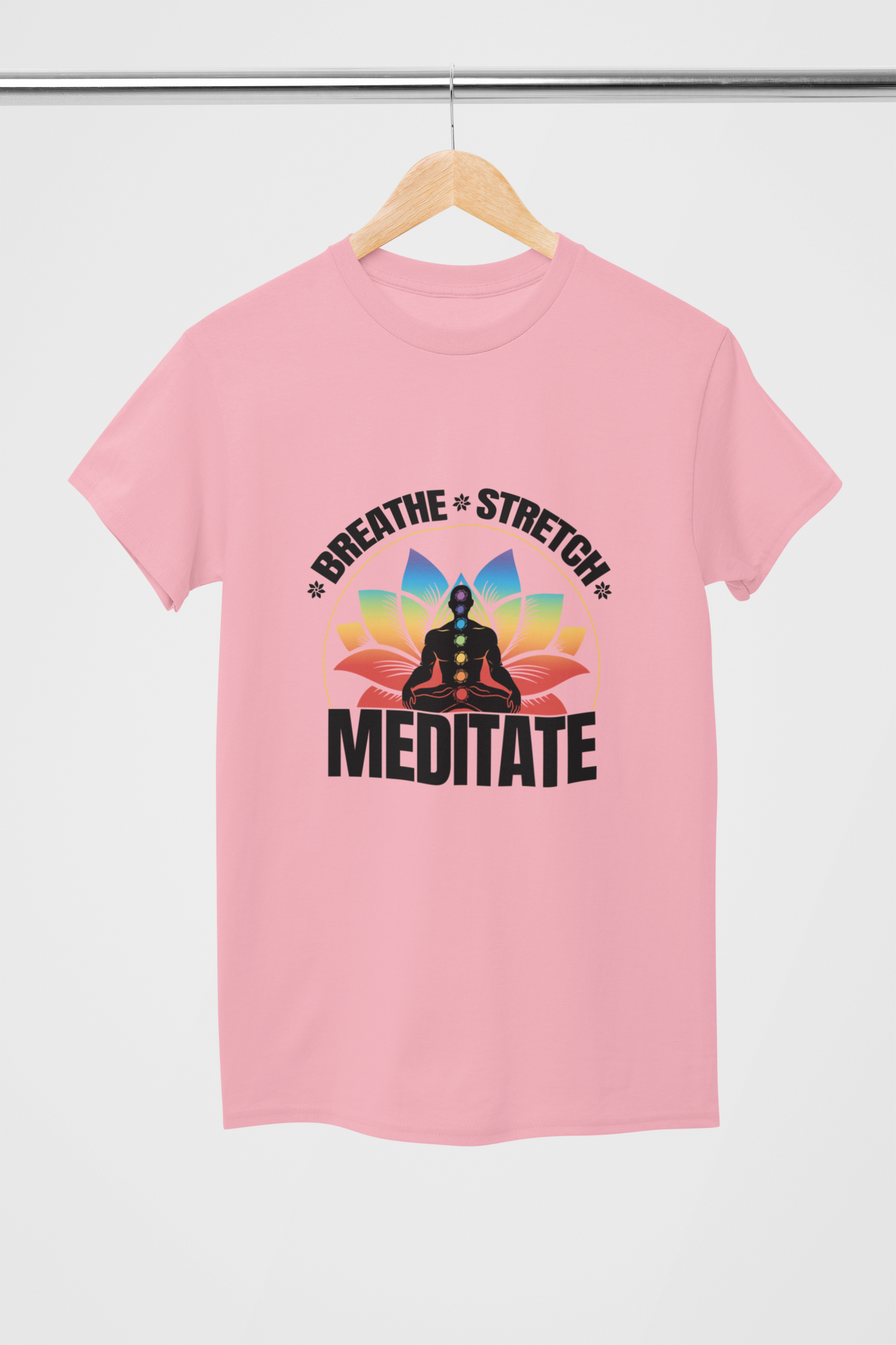 Breathe Stretch Meditate Regular Unisex Premium Yoga T-shirt