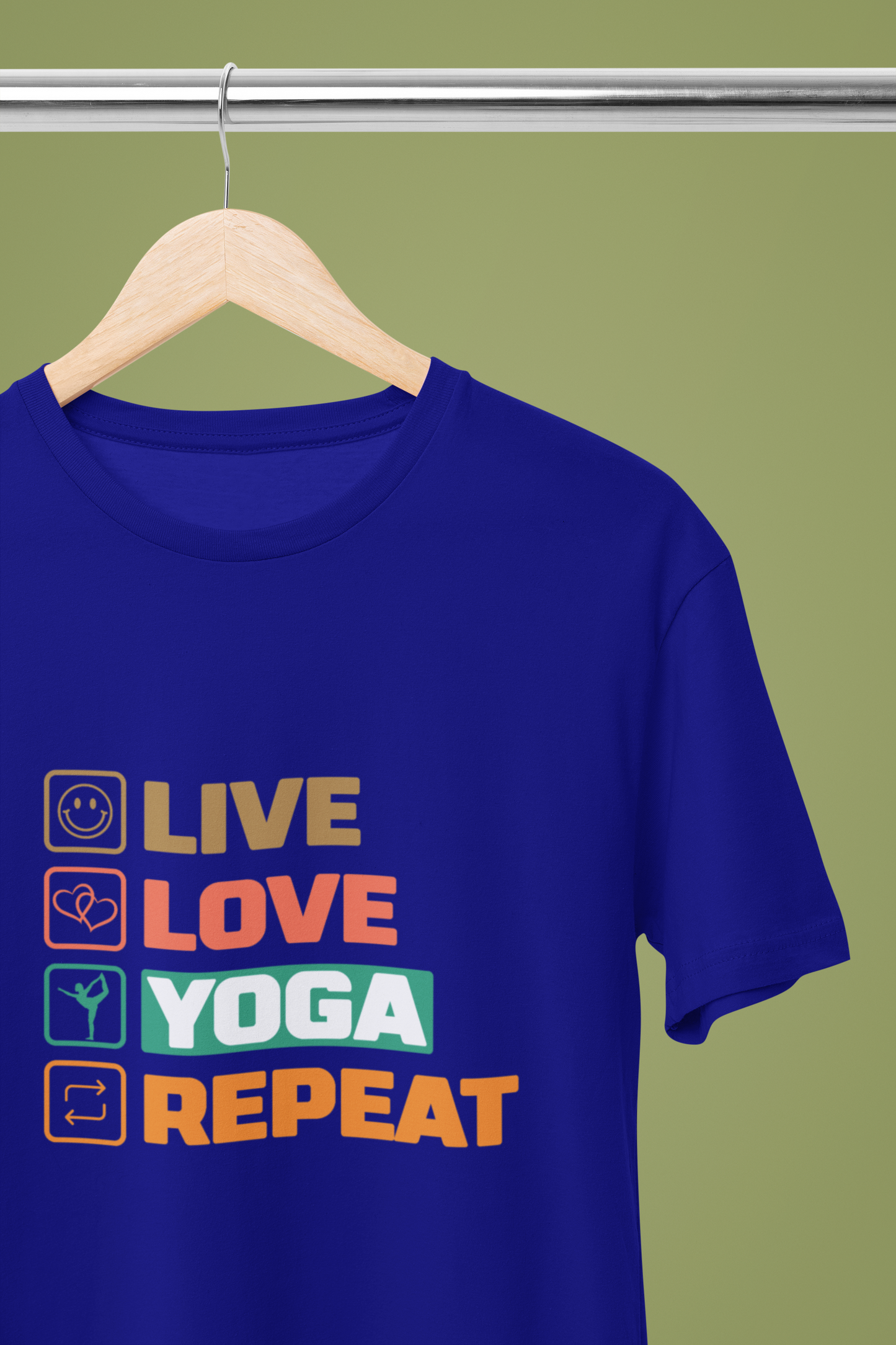 Live Love Yoga Repeat Regula Unisex Yoga T-Shirt