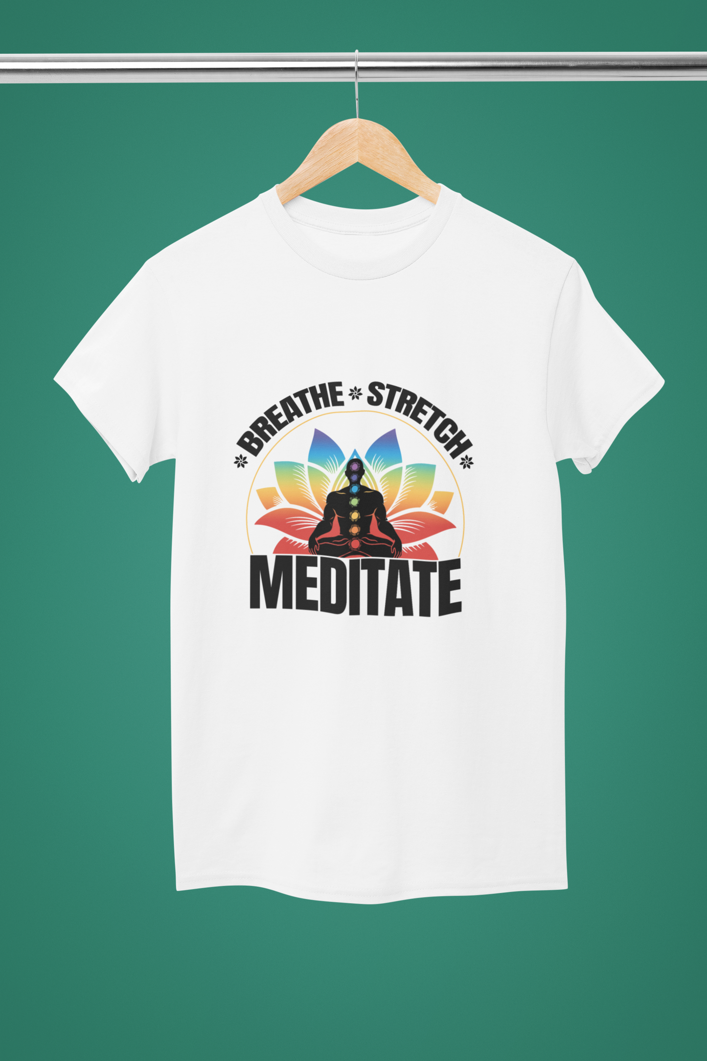 Breathe Stretch Meditate Regular Unisex Premium Yoga T-shirt