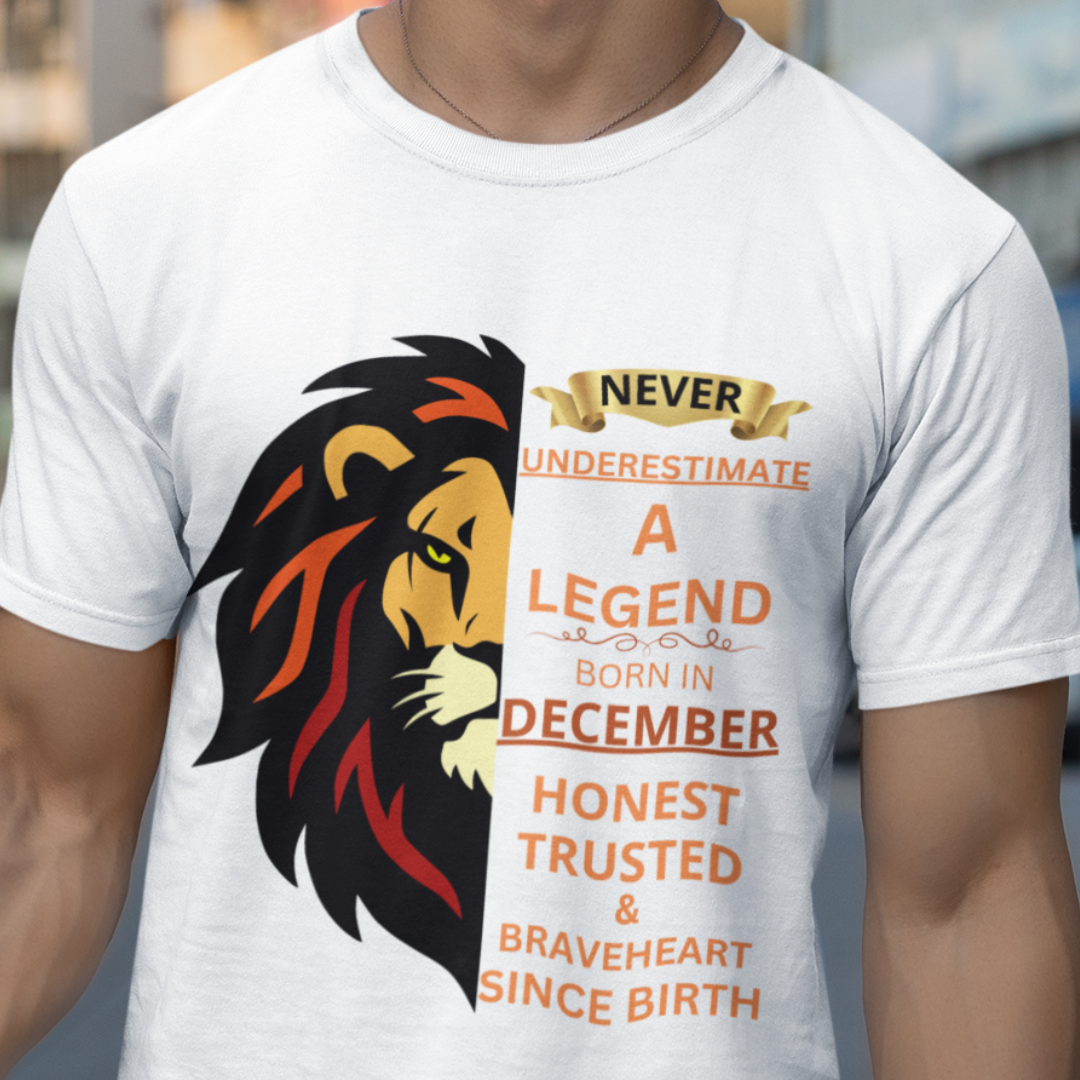 Never Underestimate a Legend Born in December | Braveheart Premium T-Shirt