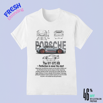 🏁 Porsche 911 GT3 RS Blueprint T-Shirt – Premium Cotton for Racing Enthusiasts 🚗