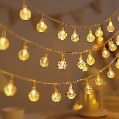 New 16 LED Crystal Balls String Light